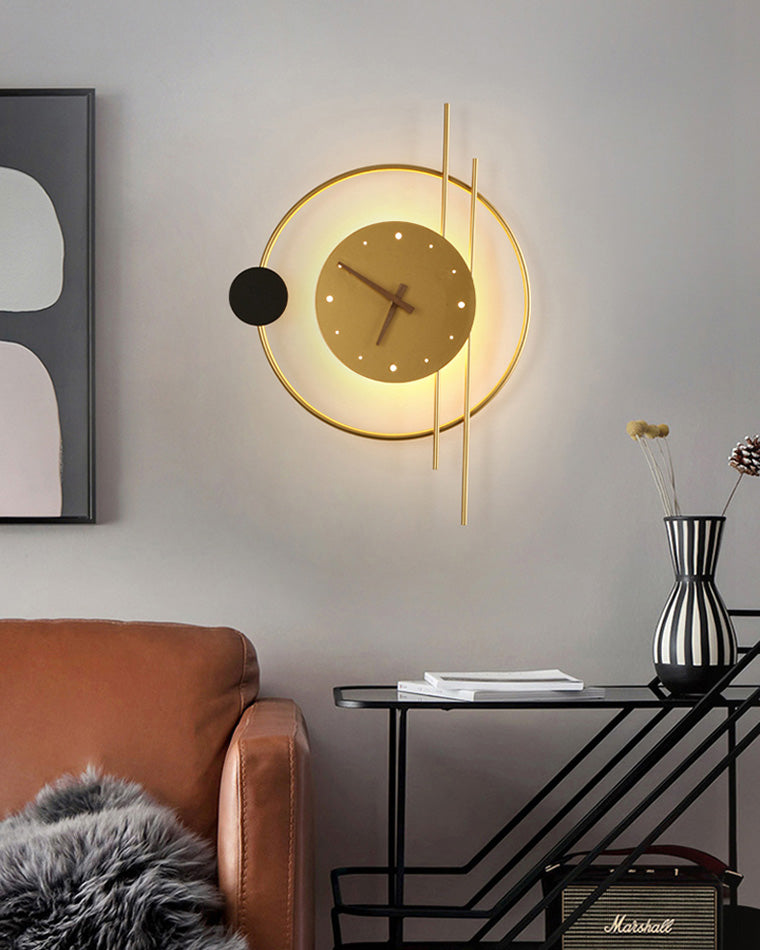 Modern Wall Clock with LED Lighting