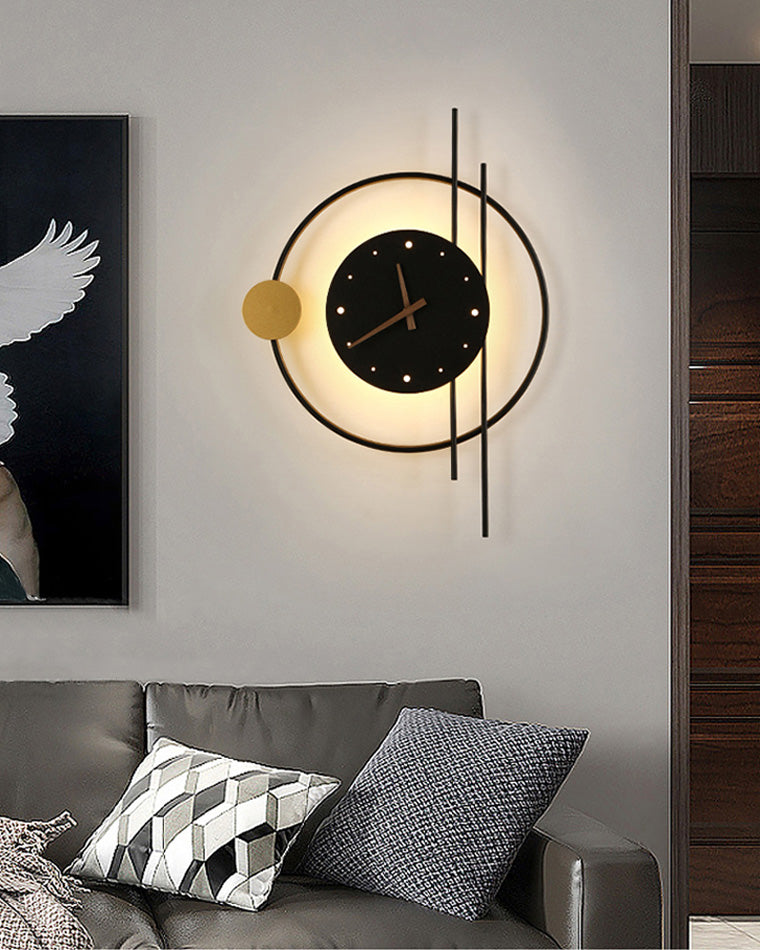 Modern Wall Clock with LED Lighting