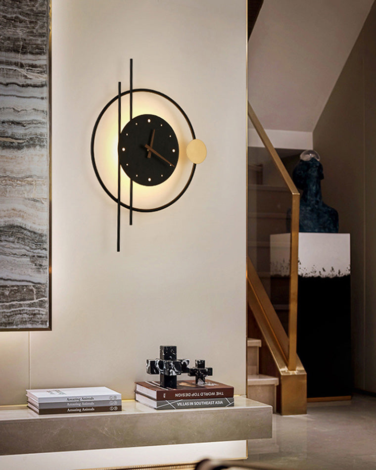 Modern Wall Clock with LED Lighting