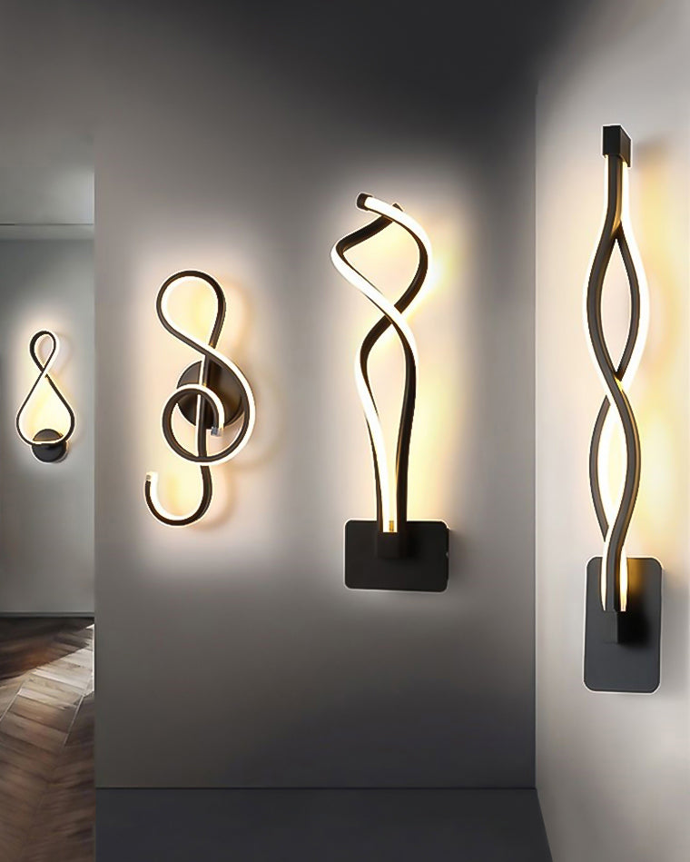 Musical Note Sculptural Wall Light - Modern and Creative Design