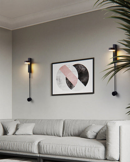 Adjustable Black/Gold Pendulum Wall Light