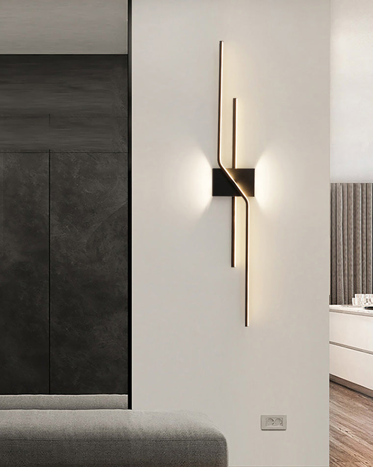 Sculptural Grid Strip Wall Light