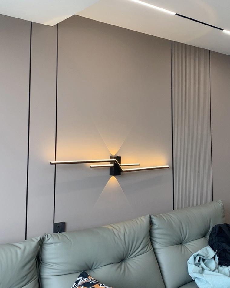 Sculptural Grid Strip Wall Light