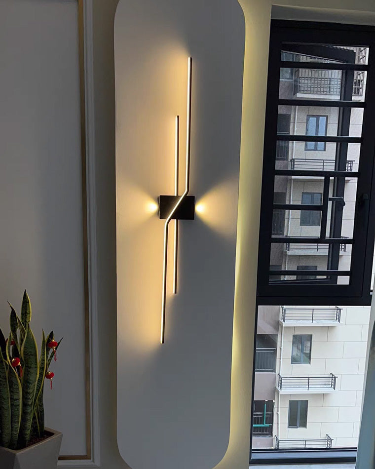 Sculptural Grid Strip Wall Light