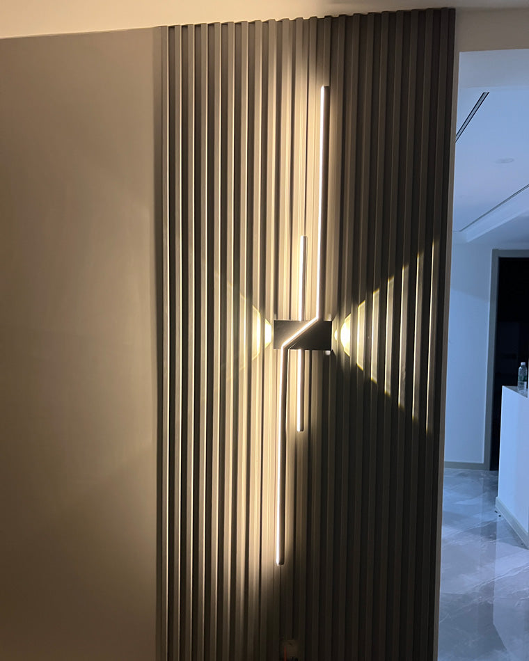 Sculptural Grid Strip Wall Light
