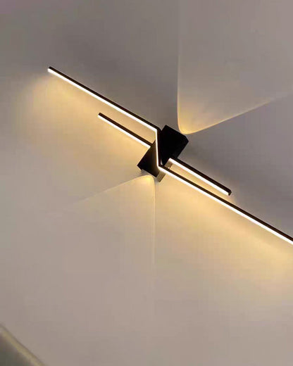 Sculptural Grid Strip Wall Light