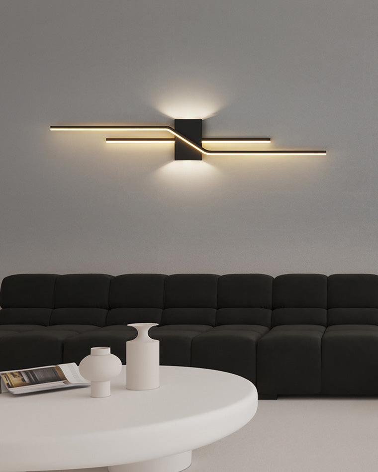 Sculptural Grid Strip Wall Light