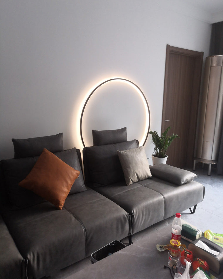 Large Black Circle Wall Light