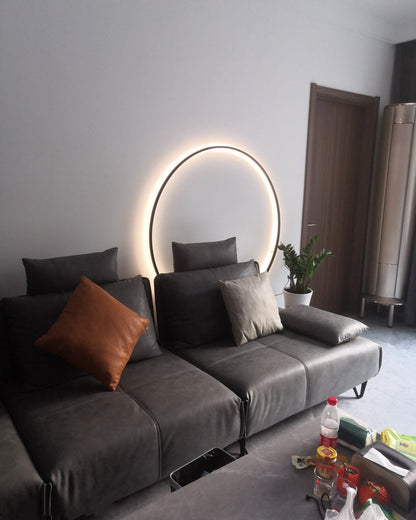 Large Black Circle Wall Light