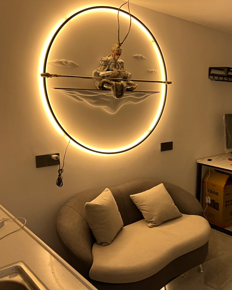 Large Black Circle Wall Light