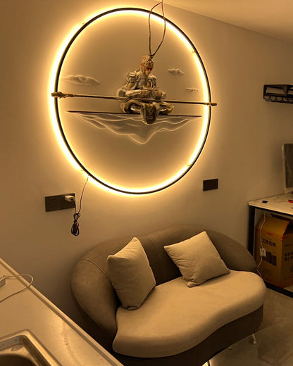 Large Black Circle Wall Light