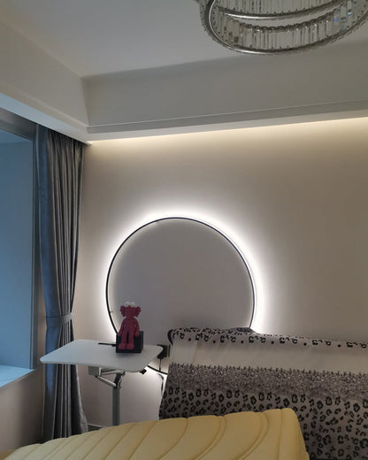 Large Black Circle Wall Light