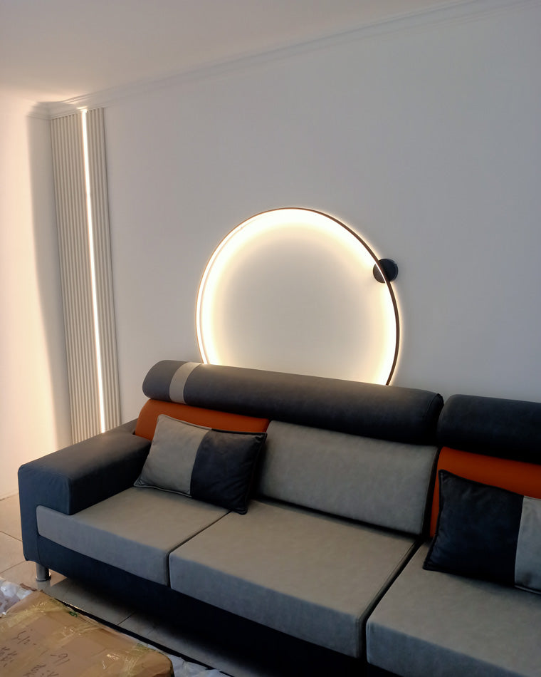 Large Black Circle Wall Light