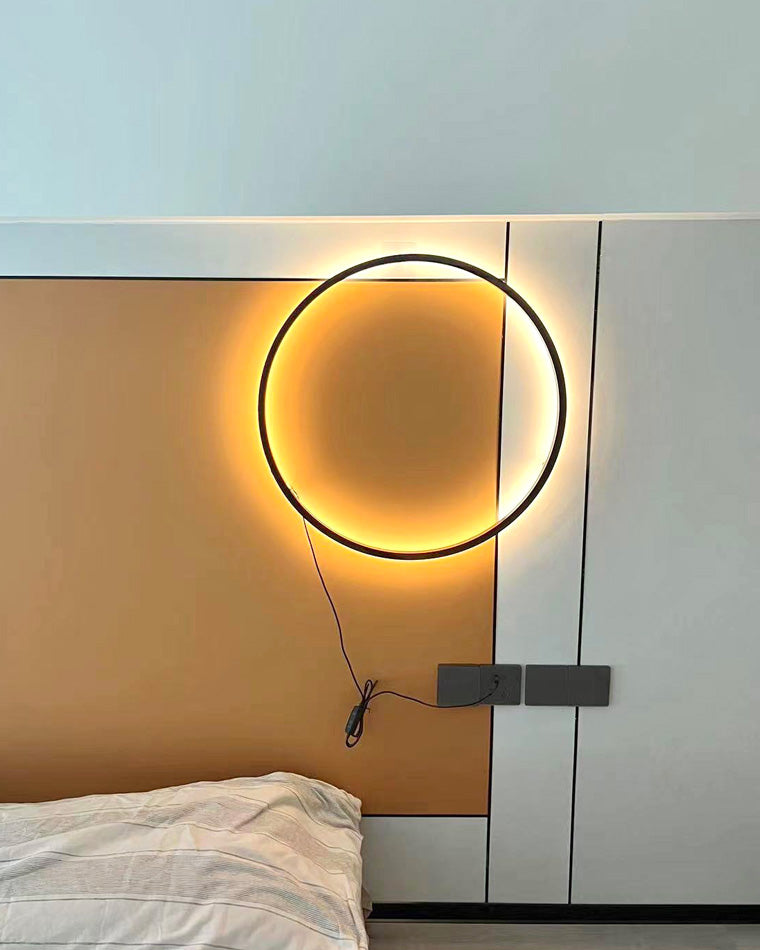 Large Black Circle Wall Light