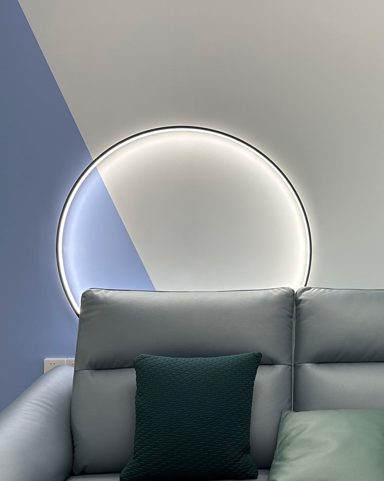 Large Black Circle Wall Light