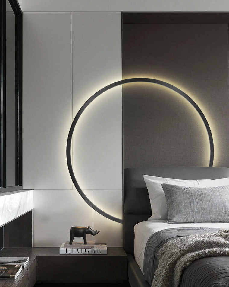 Large Black Circle Wall Light