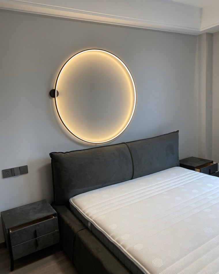 Large Black Circle Wall Light