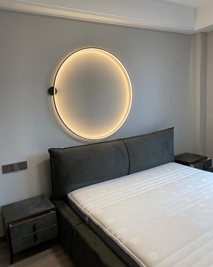 Large Black Circle Wall Light