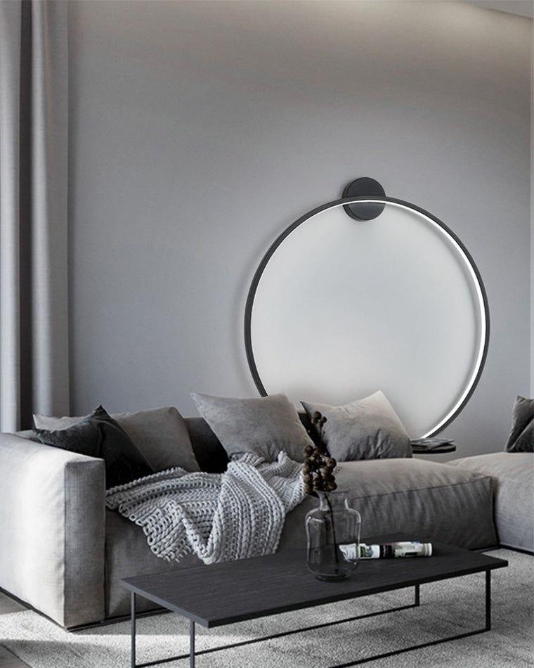 Large Black Circle Wall Light