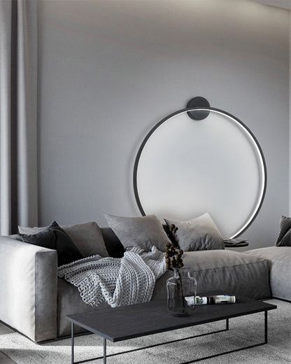 Large Black Circle Wall Light