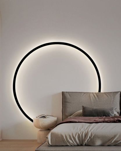 Large Black Circle Wall Light