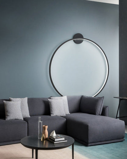 Large Black Circle Wall Light