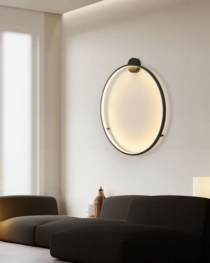 Large Black Circle Wall Light