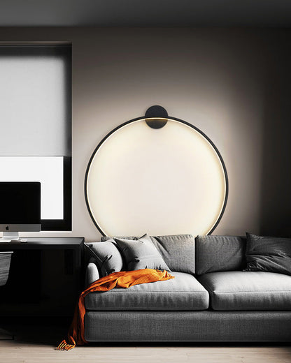 Large Black Circle Wall Light