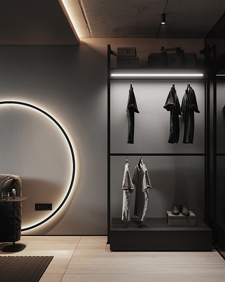 Large Black Circle Wall Light