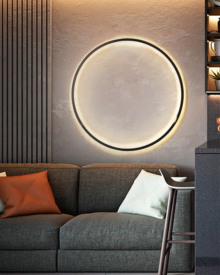 Large Black Circle Wall Light