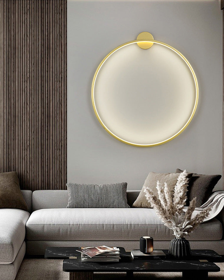 Large Black Circle Wall Light