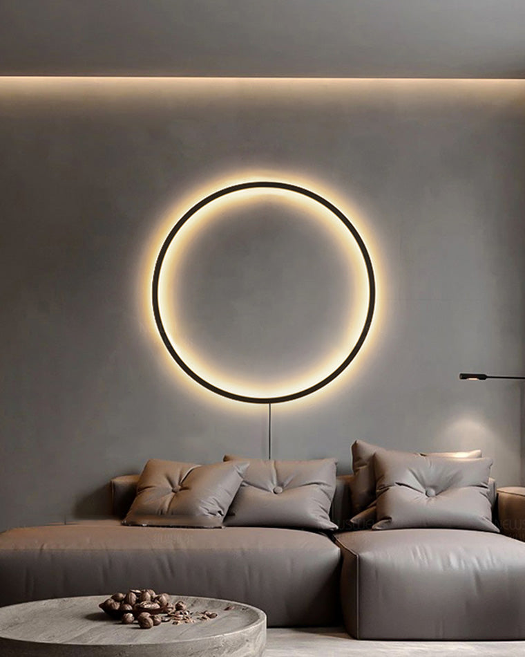 Large Black Circle Wall Light