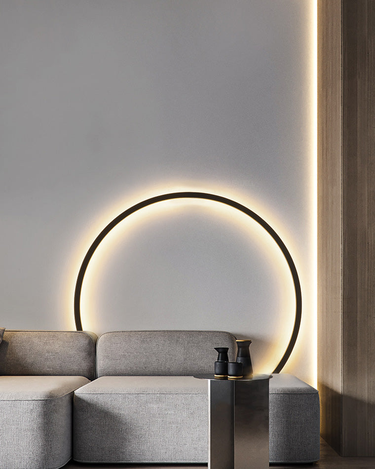 Large Black Circle Wall Light