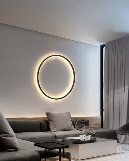 Large Black Circle Wall Light