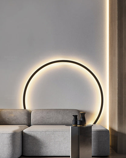 Large Black Circle Wall Light