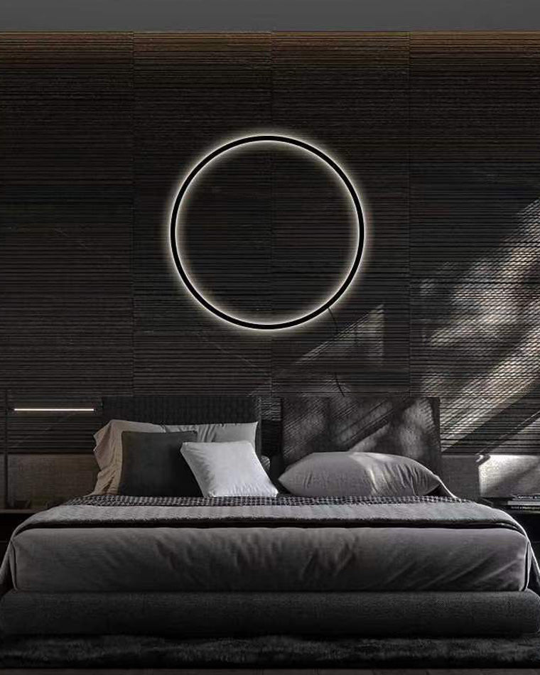 Large Black Circle Wall Light