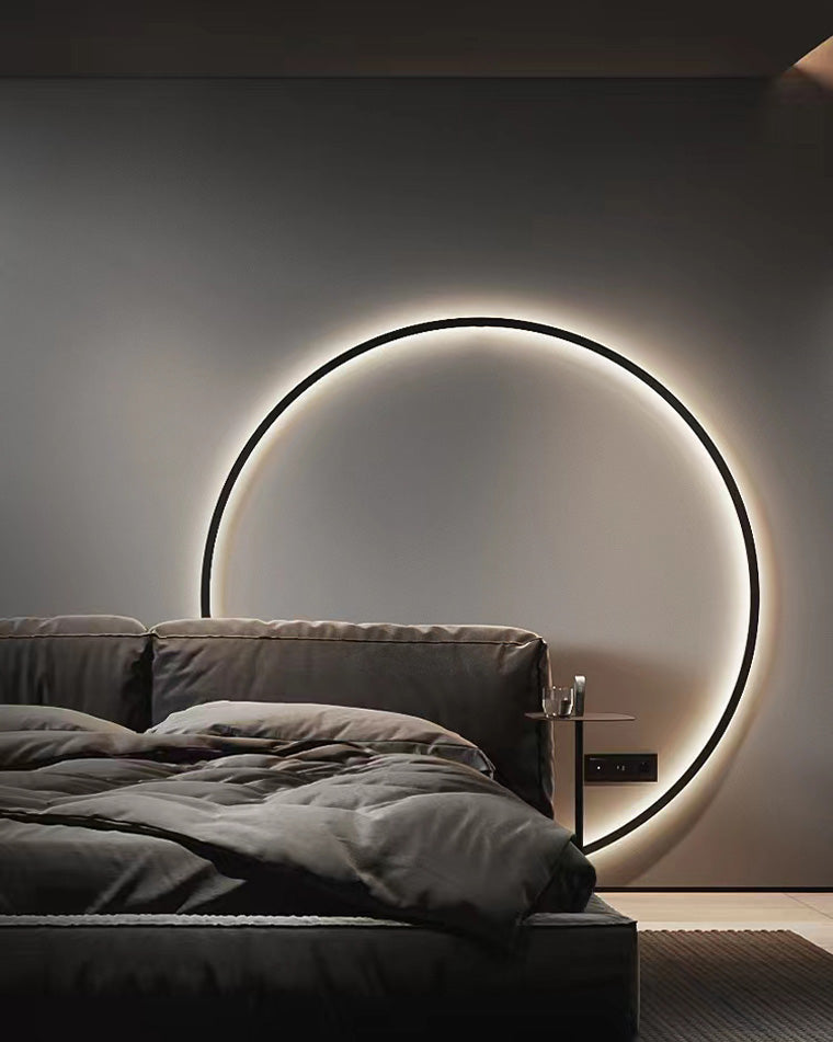 Large Black Circle Wall Light