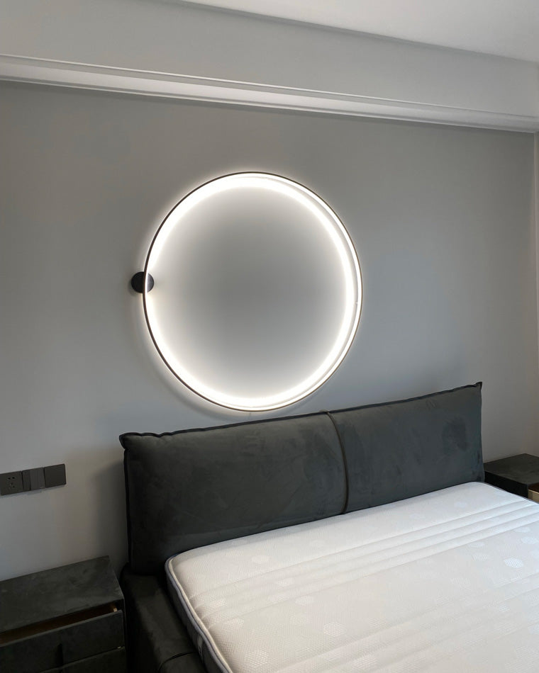 Large Black Circle Wall Light
