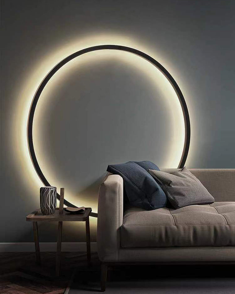 Large Black Circle Wall Light