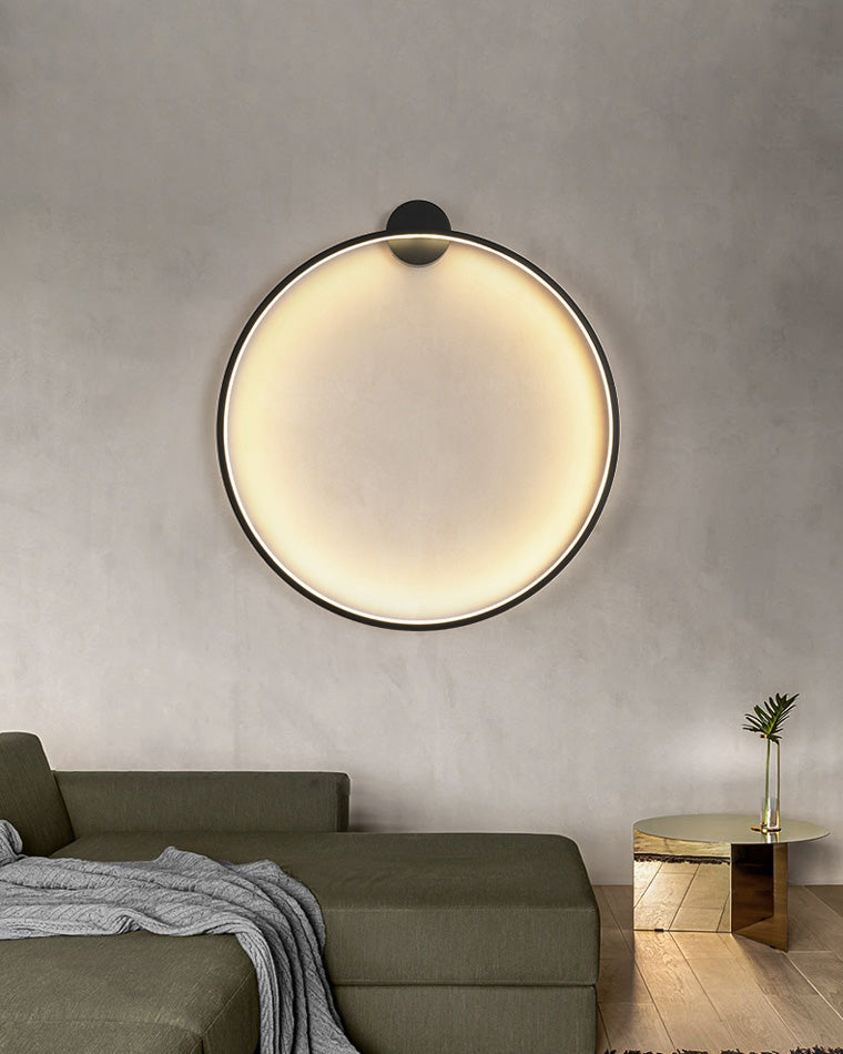 Large Black Circle Wall Light