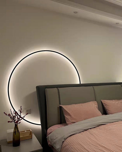 Large Black Circle Wall Light