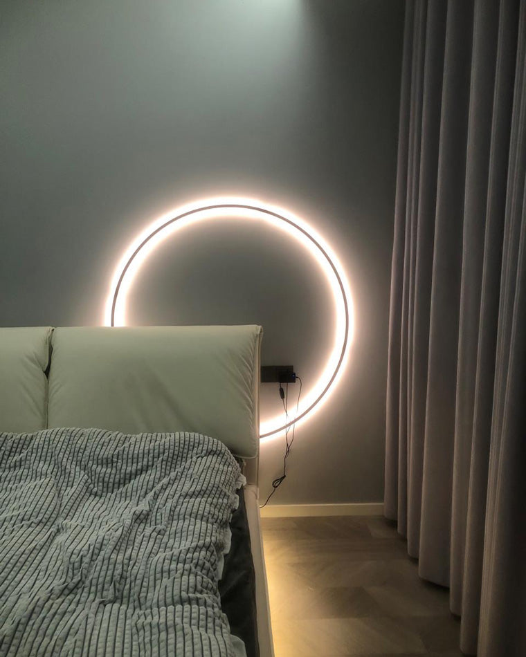 Large Black Circle Wall Light