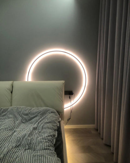 Large Black Circle Wall Light