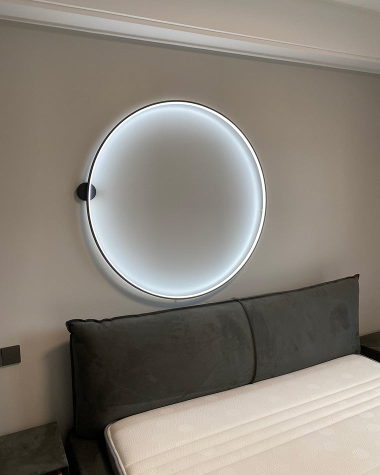 Large Black Circle Wall Light