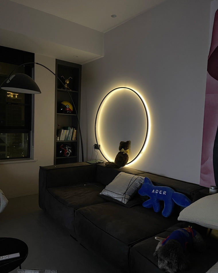 Large Black Circle Wall Light
