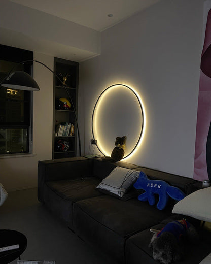 Large Black Circle Wall Light
