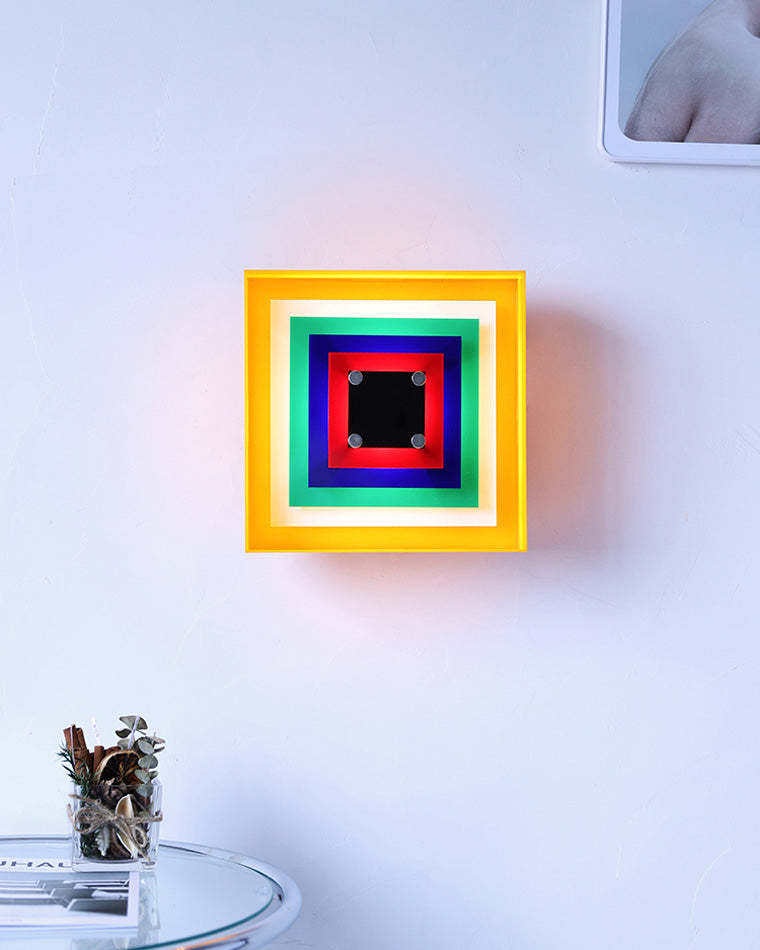Colorful Square Art Wall Light