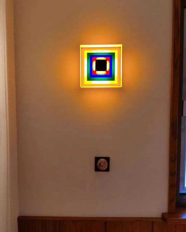 Colorful Square Art Wall Light