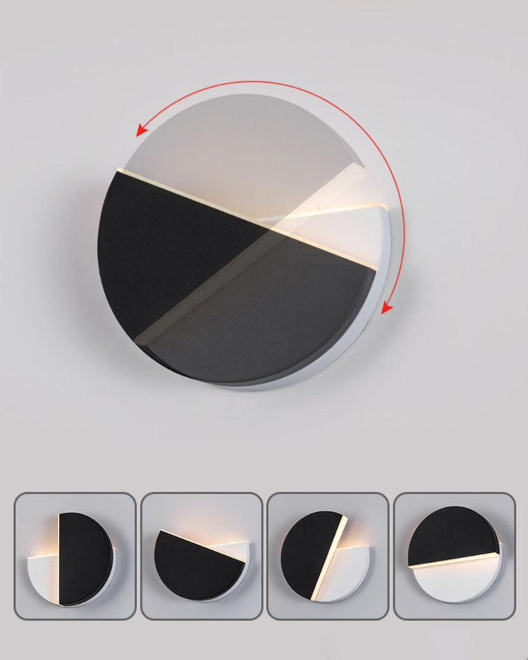 Black &amp; White Adjustable Round Wall Light