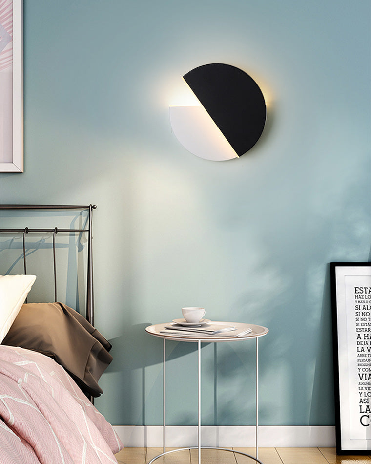Black &amp; White Adjustable Round Wall Light